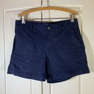 Gap Women Navy Blue 5 Inch Short Casual Shorts Everyday Chino Preppy 8 Basic